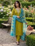 TRENDING SLUB COTTON EMBROIDERY WORK TOP BOTTOM WITH DUPATTA FESTIVE WEAR WHOLESALE PRICE ETHNIC GARMENT (11)