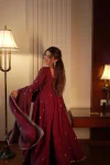 TRENDING VICHITRA BEADS SEQUENCE EMBROIDERY WORK GOWN BOTTOM WITH DUPATTA FESTIVE WEAR WHOLESALE PRICE ETHNIC GARMENT (2)