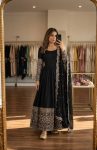 10DESIGNER CHINON SILK EMBROIDERY 5 MM SEQUENCE WITH REAL MIRROR WORK GOWN BOTTOM WITH DUPATTA FESTIVE WEAR WHOLESALE PRICE ETHNIC GARMENT (13)