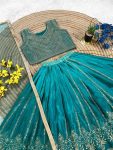 10FANCY CHINON SILK SEQUENCE EMBROIDERY WORK KID’S LEHENGA CHOLI WITH DUPATTA FESTIVE WEAR WHOLESALE PRICE ETHNIC GARMENT (2)