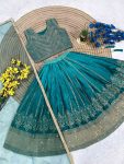 10FANCY CHINON SILK SEQUENCE EMBROIDERY WORK KID’S LEHENGA CHOLI WITH DUPATTA FESTIVE WEAR WHOLESALE PRICE ETHNIC GARMENT (2)