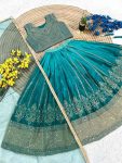 10FANCY CHINON SILK SEQUENCE EMBROIDERY WORK KID’S LEHENGA CHOLI WITH DUPATTA FESTIVE WEAR WHOLESALE PRICE ETHNIC GARMENT (2)