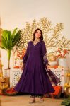 10MODERN CHANDERI SILK SEQUENCE EMBROIDERY WORK TOP BOTTOM WITH DUPATTA FESTIVE WEAR WHOLESALE PRICE ETHNIC GARMENT (6)