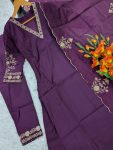 10MODERN CHANDERI SILK SEQUENCE EMBROIDERY WORK TOP BOTTOM WITH DUPATTA FESTIVE WEAR WHOLESALE PRICE ETHNIC GARMENT (6)