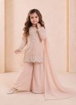 10MODERN GEORGETTE EMBROIDERY 3 MM SEQUENCE WORK KID’S TOP PALAZZO WITH DUPATTA FESTIVE WEAR WHOLESALE PRICE ETHNIC GARMENT(20)