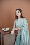 10MODERN SOFT TWILL NET EMBROIDERY THREAD WITH SEQUENCE AND CUTWORK BORDER WITH STONE WORK SAREE WITH UNSTITCHED BLOUSE PARTY WEAR WHOLESALE PRICE ETHNIC GARMENT (4)