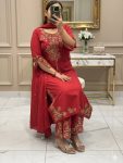 11MODERN ROMAN EMBROIDERY WORK WITH LATKAN WORK TOP PALAZZO WITH DUPATTA FESTIVE WEAR WHOLESALE PRICE ETHNIC GARMENT (11)
