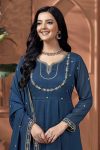 123TRENDING VICHITRA SILK EMBROIDERY, SEQUENCE & CODING WORK ANARKALI BOTTOM WITH DUPATTA WEDDING WEAR WHOLESALE PRICE ETHNIC GARMENT (8)