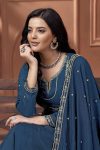 123TRENDING VICHITRA SILK EMBROIDERY, SEQUENCE & CODING WORK ANARKALI BOTTOM WITH DUPATTA WEDDING WEAR WHOLESALE PRICE ETHNIC GARMENT (8)