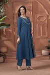 123TRENDING VICHITRA SILK EMBROIDERY, SEQUENCE & CODING WORK ANARKALI BOTTOM WITH DUPATTA WEDDING WEAR WHOLESALE PRICE ETHNIC GARMENT (8)