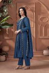 123TRENDING VICHITRA SILK EMBROIDERY, SEQUENCE & CODING WORK ANARKALI BOTTOM WITH DUPATTA WEDDING WEAR WHOLESALE PRICE ETHNIC GARMENT (8)