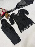 12DESIGNER NATURAL CREPE EMBROIDERY AND MOTI WORK TOP PATIYALA WITH DUPATTA FESTIVE WEAR WHOLESALE PRICE ETHNIC GARMENT (19)