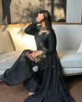 12DESIGNER NATURAL CREPE EMBROIDERY AND MOTI WORK TOP PATIYALA WITH DUPATTA FESTIVE WEAR WHOLESALE PRICE ETHNIC GARMENT (19)