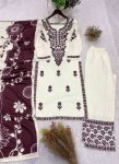 12MODERN RAYON SLUB EMBROIDERY WORK TOP PALAZZO WITH DUPATTA CASUAL WEAR WHOLESALE PRICE ETHNIC GARMENT (11)