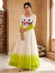 12RICH LOOK GEORGETTE EMBROIDERY WOOLEN THREAD WORK GOWN FESTIVE WEAR WHOLESALE PRICE ETHNIC GARMENT (28)