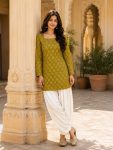 13FANCY COTTON BANDHEJ PRINT WORK TOP PATIYALA SET DAILY WEAR WHOLESALE PRICE ETHNIC GARMENT (18)