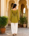 13FANCY COTTON BANDHEJ PRINT WORK TOP PATIYALA SET DAILY WEAR WHOLESALE PRICE ETHNIC GARMENT (18)