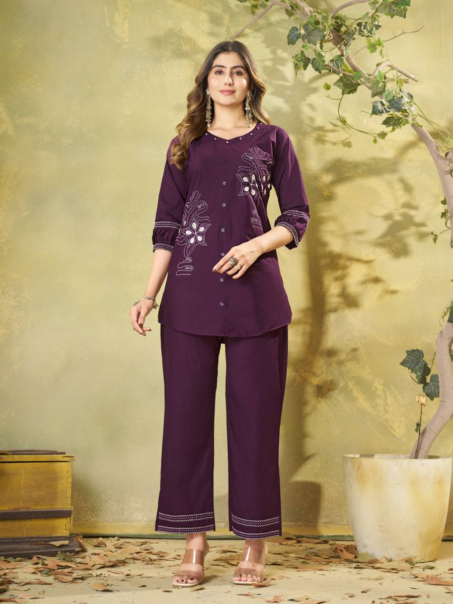 13RICH LOOK COTTON MULTI EMBROIDERY THREAD WORK CO-ORD SET CASUAL WEAR WHOLESALE PRICE ETHNIC GARMENT (2)
