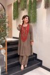 15RICH LOOK FRENCH CREPE EMBROIDERY WORK TOP PENT SET FESTIVE WEAR WHOLESALE PRICE ETHNIC GARMENT (19)