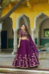16DESIGNER VICHITRA SILK SEQUENCE AND THREAD EMBROIDERY WORK LEHENGA CHOLI WITH DUPATTA WEDDING WEAR WHOLESALE PRICE ETHNIC GARMENT (3)