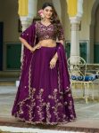 16DESIGNER VICHITRA SILK SEQUENCE AND THREAD EMBROIDERY WORK LEHENGA CHOLI WITH DUPATTA WEDDING WEAR WHOLESALE PRICE ETHNIC GARMENT (3)