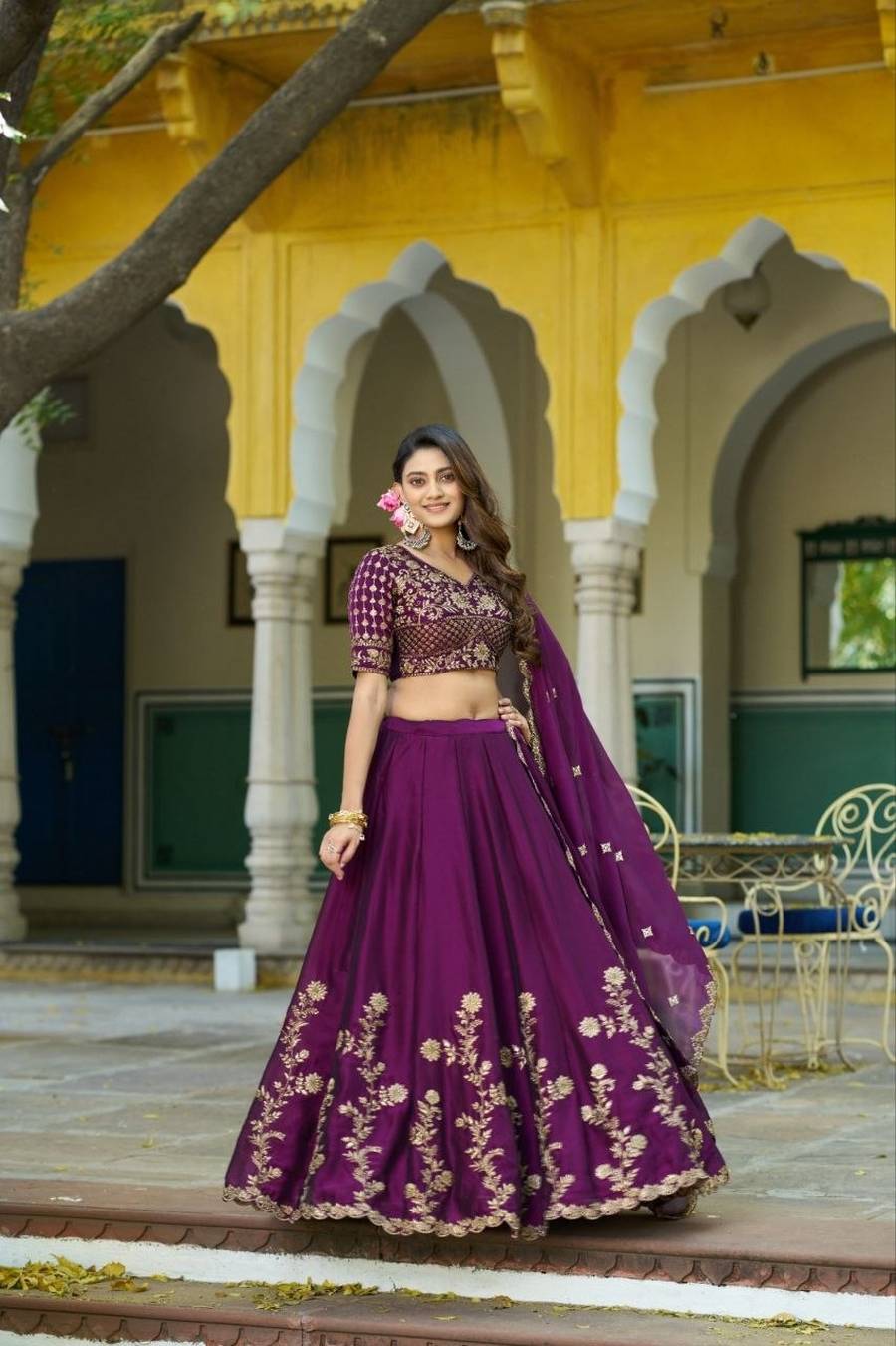 16DESIGNER VICHITRA SILK SEQUENCE AND THREAD EMBROIDERY WORK LEHENGA CHOLI WITH DUPATTA WEDDING WEAR WHOLESALE PRICE ETHNIC GARMENT (5)