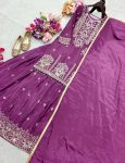 16MODERN CHINON SILK EMBROIDERY 5 MM SEQUENCE WORK TOP LEHENGA WITH DUPATTA WEDDING WEAR WHOLESALE PRICE ETHNIC GARMENT (8)