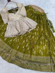 16MODERN JACQUARD EMBROIDERED SEQUENCE WORK TOP LEHENGA WEDDING WEAR WHOLESALE PRICE ETHNIC GARMENT (10)