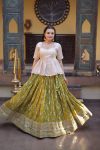 16MODERN JACQUARD EMBROIDERED SEQUENCE WORK TOP LEHENGA WEDDING WEAR WHOLESALE PRICE ETHNIC GARMENT (10)