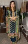 NEW ARRIVAL MALAI SATIN DIGITAL PRINT WORK TOP PALAZZO WITH DUPATTA TEAL