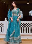 DESIGNER CRUNCHY EMBROIDERY SEQUENCE WORK  LEHENGA CHOLI WITH DUPATTA SKY