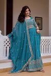 18DESIGNER CRUNCHY EMBROIDERY SEQUENCE WORK LEHENGA CHOLI WITH DUPATTA WEDDING WEAR WHOLESALE PRICE ETHNIC GARMENT (21)