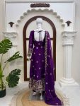 18DESIGNER FENDY SILK THREAD AND 3MM AND 9MM SEQUENCE WORK GOWN BOTTOM WITH DUPATTA WEDDING WEAR WHOLESALE PRICE ETHNIC GARMENT (45)