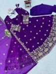 18DESIGNER FENDY SILK THREAD AND 3MM AND 9MM SEQUENCE WORK GOWN BOTTOM WITH DUPATTA WEDDING WEAR WHOLESALE PRICE ETHNIC GARMENT (45)