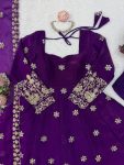 18DESIGNER FENDY SILK THREAD AND 3MM AND 9MM SEQUENCE WORK GOWN BOTTOM WITH DUPATTA WEDDING WEAR WHOLESALE PRICE ETHNIC GARMENT (45)