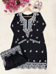 18FANCY FRENCH CREPE SILK THREAD EMBROIDERY WORK KURTI PALAZZO SET OFFICE WEAR WHOLESALE PRICE ETHNIC GARMENT (34)