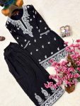 18FANCY FRENCH CREPE SILK THREAD EMBROIDERY WORK KURTI PALAZZO SET OFFICE WEAR WHOLESALE PRICE ETHNIC GARMENT (34)