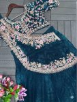 19DESIGNER CRUNCHY SILK EMBROIDERY SEQUENCE WORK LEHENGA CHOLI WITH DUPATTA PARTY WEAR WHOLESALE PRICE ETHNIC GARMENT (6)