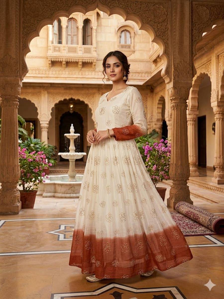 1ATTARACTIVE SHADED CRUNCHY PIPE SEQUENCE EMBROIDERY WORK GOWN FESTIVE WEAR WHOLESALE PRICE ETHNIC GARMENT (16)