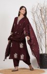 1ATTRACTIVE ROMAN SILK EMBROIDERY WORK TOP BOTTOM WITH DUPATTA FESTIVE WEAR WHOLESALE PRICE ETHNIC GARMENT (11)