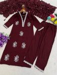 1ATTRACTIVE ROMAN SILK EMBROIDERY WORK TOP BOTTOM WITH DUPATTA FESTIVE WEAR WHOLESALE PRICE ETHNIC GARMENT (11)
