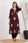 1ATTRACTIVE ROMAN SILK EMBROIDERY WORK TOP BOTTOM WITH DUPATTA FESTIVE WEAR WHOLESALE PRICE ETHNIC GARMENT (11)
