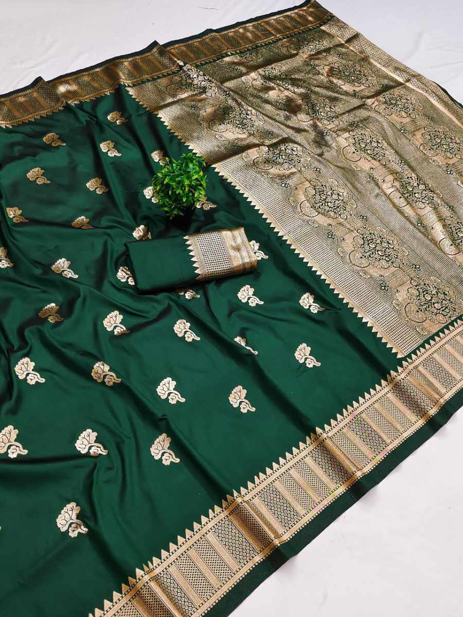 1DESIGNER BANARASI SILK SELF & ZARI WEAVING RICH PALLU UNIQUE BORDER WORK SAREE WITH UNSTITCHED BLOUSE FESIVE WEAR WHOLESALE PRICE ETHNIC GARMENT (7)