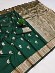 1DESIGNER BANARASI SILK SELF & ZARI WEAVING RICH PALLU UNIQUE BORDER WORK SAREE WITH UNSTITCHED BLOUSE FESIVE WEAR WHOLESALE PRICE ETHNIC GARMENT (8)