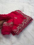 1DESIGNER FENDY SATIN CONTRAST PALLU SPRING DORI EMBROIDERY WORK CUTWORK BORDER SAREE WITH UNSTITCHED BLOUSE WEDDING WEAR WHOLESALE PRICE ETHNIC GARMENT (7)