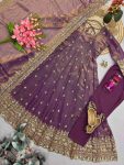 1DESIGNER FENDY SILK EMBROIDERY SEQUENCE WORK GOWN BOTTOM WITH DUPATTA WEDDING WEAR WHOLESALE PRICE ETHNIC GARMENT (24)