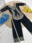 1DESIGNER GEORGETTE EMBROIDERY WITH MOTI WORK KID’S TOP BOTTOM WITH DUPATTA FESTIVE WEAR WHOLESALE PRICE ETHNIC GARMENT (24)