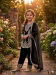 1DESIGNER GEORGETTE EMBROIDERY WITH MOTI WORK KID’S TOP BOTTOM WITH DUPATTA FESTIVE WEAR WHOLESALE PRICE ETHNIC GARMENT (24)