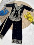1DESIGNER GEORGETTE EMBROIDERY WITH MOTI WORK KID’S TOP BOTTOM WITH DUPATTA FESTIVE WEAR WHOLESALE PRICE ETHNIC GARMENT (24)