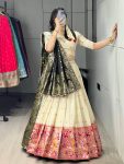 1DESIGNER PAITHANI SILK ZARI WEAVING WORK WITH COLORED BORDER AND BUTTI WORK LEHENGA CHOLI WITH DUPATTA WEDDING WEAR WHOLESALE PRICE ETHNIC GARMENT (11)